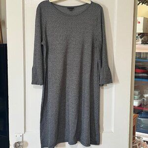 J. Jill Houndstooth Bell Sleeve Midi Dress Wearever Collection Medium Jersey